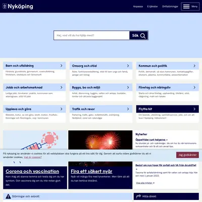 Nyköpings Tidning startsida 2022
