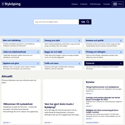 Nyköpings Tidning startsida 2025