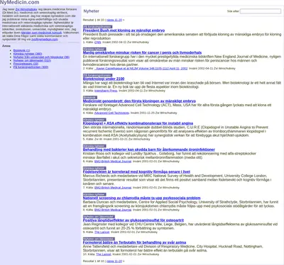 nymedicin.se startsida 2002