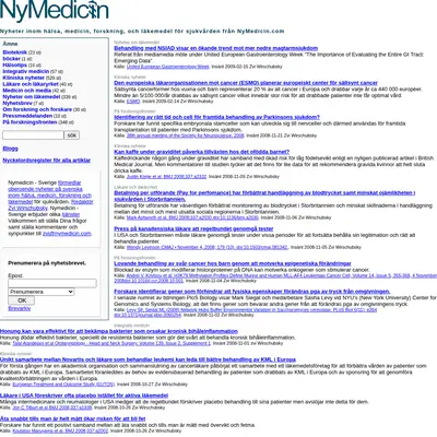 nymedicin.se startsida 2010