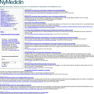 nymedicin.se startsida 2012