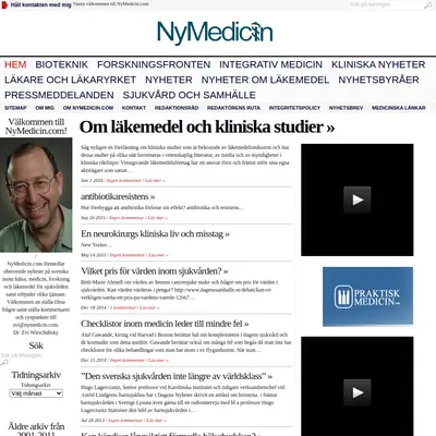 nymedicin.se startsida 2016