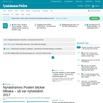 www.nynashamnsposten.se webb-tv startsida 2018