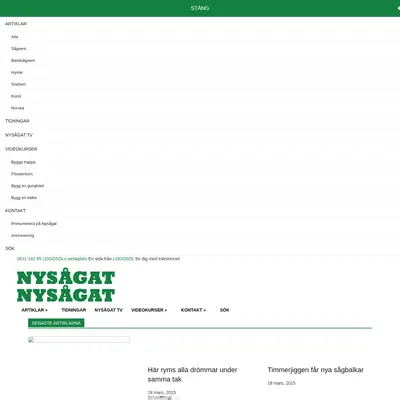 Nysågat, nysagat.se startsida 2015