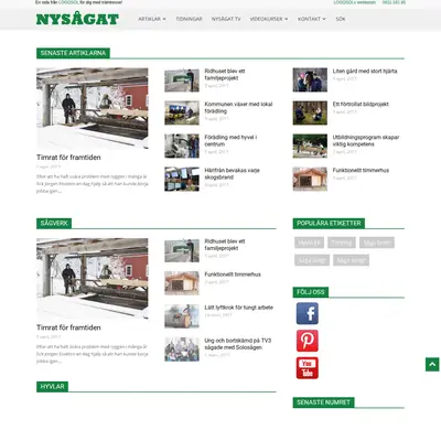 Nysågat, nysagat.se startsida 2017