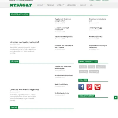 Nysågat, nysagat.se startsida 2018