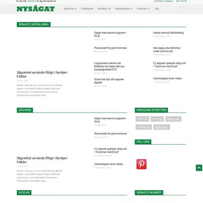 Nysågat, nysagat.se startsida 2019