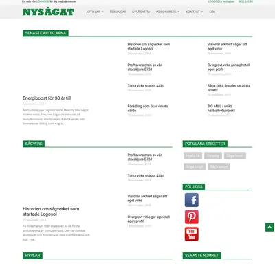 Nysågat, nysagat.se startsida 2020