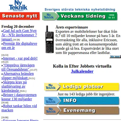 Artilleri - Tidskrift startsida 1996