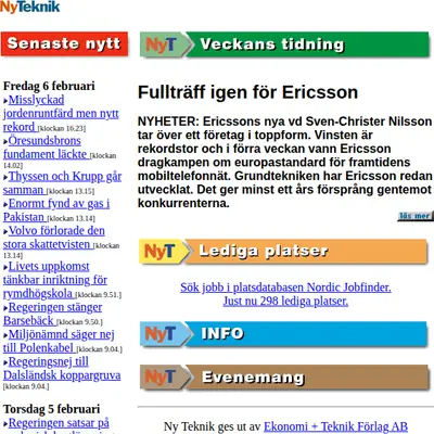 Artilleri - Tidskrift startsida 1998