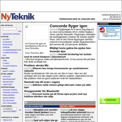 Artilleri - Tidskrift startsida 2001