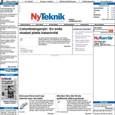 Artilleri - Tidskrift startsida 2003