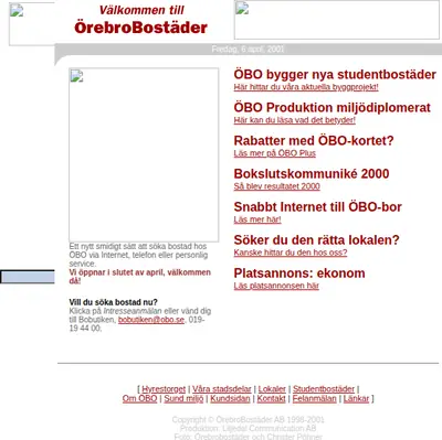 Boinsikt startsida 2001