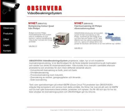 Observera startsida 2002