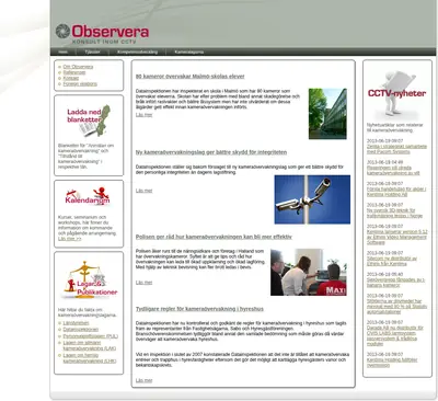 Observera startsida 2013