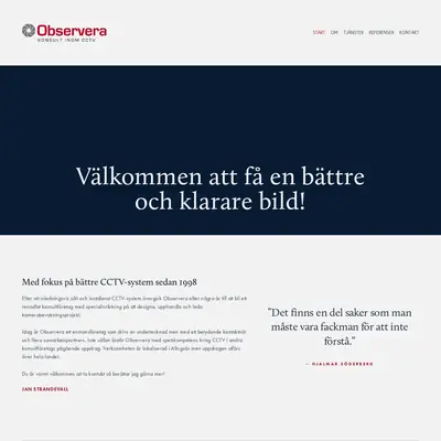 Observera startsida 2026