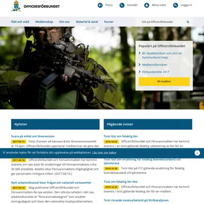 Officerstidningen startsida 2017