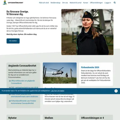 Officerstidningen startsida 2020