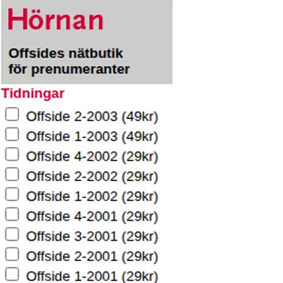 OFFSIDE startsida 2004