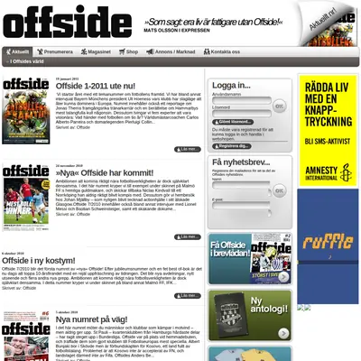 OFFSIDE startsida 2011