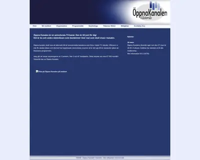 Öppna Kanalen Västerås startsida 2012
