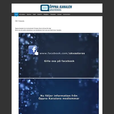 Öppna Kanalen Västerås startsida 2016