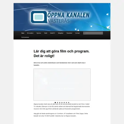 Öppna Kanalen Västerås startsida 2017