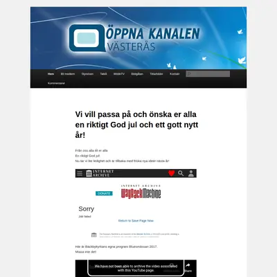 Öppna Kanalen Västerås startsida 2018