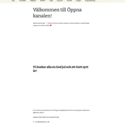 Öppna Kanalen Västerås startsida 2022