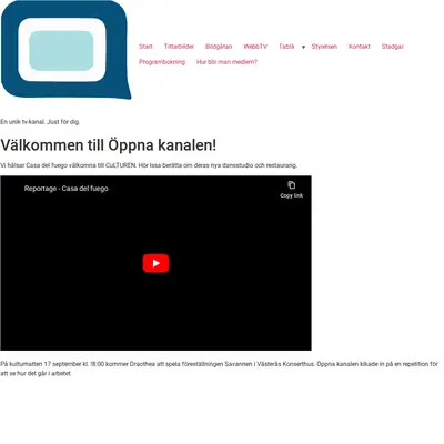 Öppna Kanalen Västerås startsida 2023