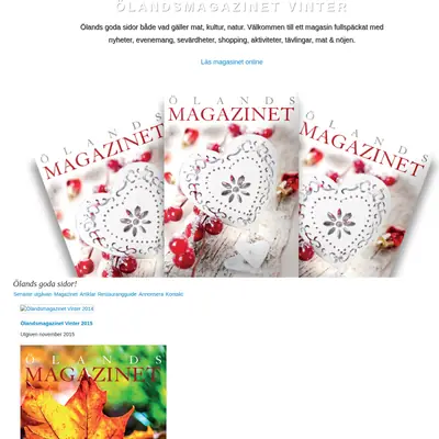 ÖLANDSMAGAZINET startsida 2016