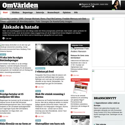 OmVärlden startsida 2012