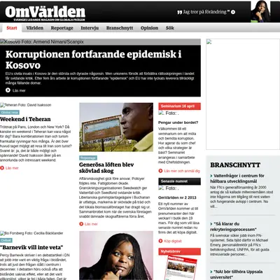 OmVärlden startsida 2013