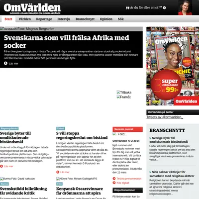OmVärlden startsida 2014