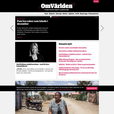 OmVärlden startsida 2020