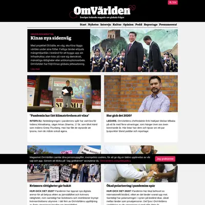 OmVärlden startsida 2021
