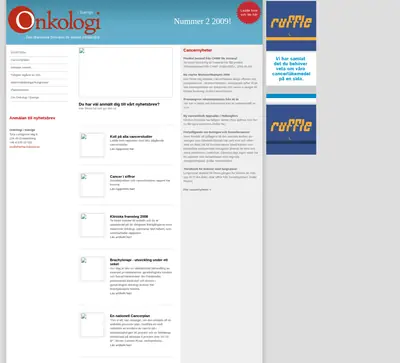 Onkologi i Sverige startsida 2009