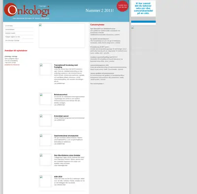Onkologi i Sverige startsida 2011