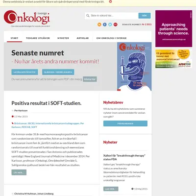 Onkologi i Sverige startsida 2015