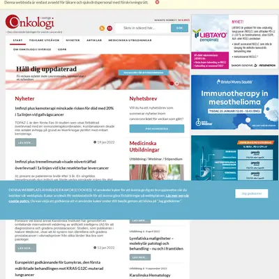 Onkologi i Sverige startsida 2022