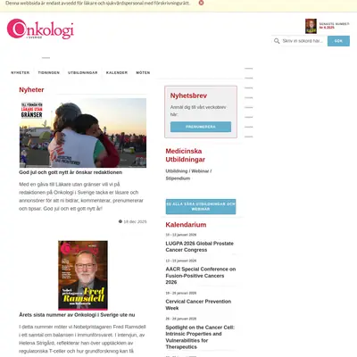 Onkologi i Sverige startsida 2026