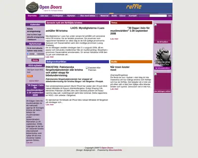 Open Doors startsida 2008
