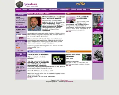 Open Doors startsida 2010