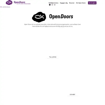 Open Doors startsida 2018