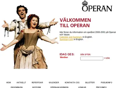 www.operan.se startsida 2000