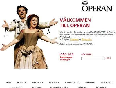 www.operan.se startsida 2002