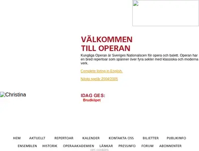 www.operan.se startsida 2004