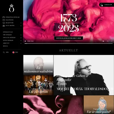 www.operan.se startsida 2023