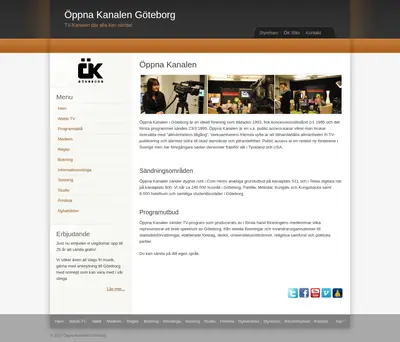 Webb-Tv, www.oppnakanalengoteborg.se startsida 2013