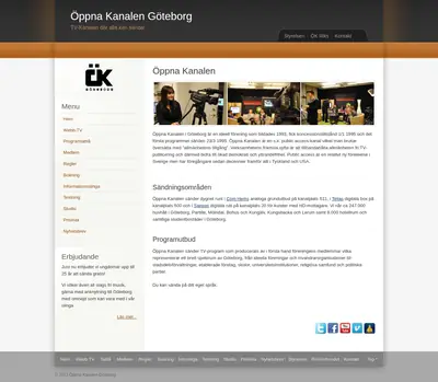 Webb-Tv, www.oppnakanalengoteborg.se startsida 2014
